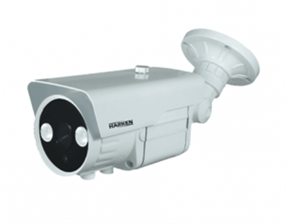 Μεταλλική κάμερα τύπου HDTVI 1080P Bullet Exir μεταβλήτου φακού, λευκό χρώμα.